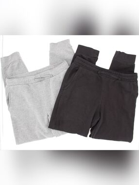 2-Pack Boys Tek Gear Joggers Size L Black & Gray Ultra Fleece